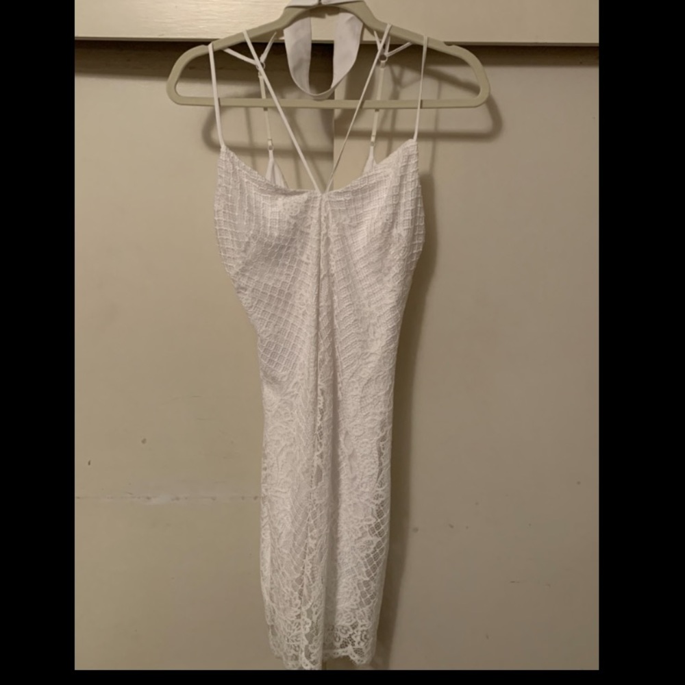 White bebe lace dress